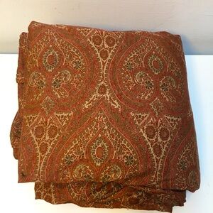 Restoration Hardware cotton medallion print duvet cover red queen size